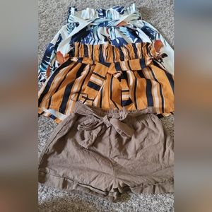3 pairs of STUNNING PAPER BAG TIE UP SHORTS